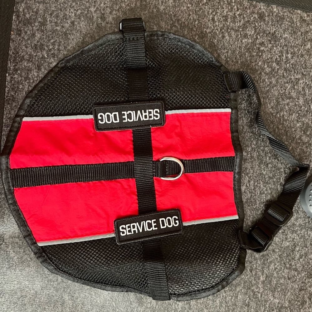 Red and Black Service Dog Vest
